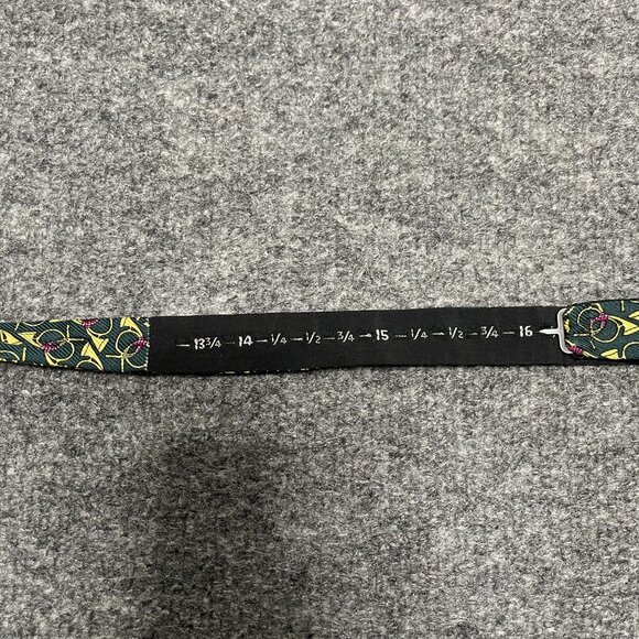 Mens Self-Tie Bow Tie All Silk USA Adjustable Black/Green Pattern 13 3/4" To 16" - Picture 3 of 5